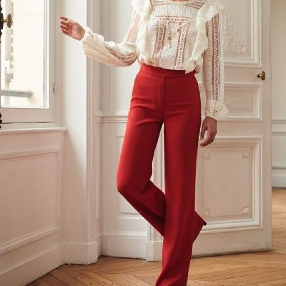 Sezane Red Women's Pants